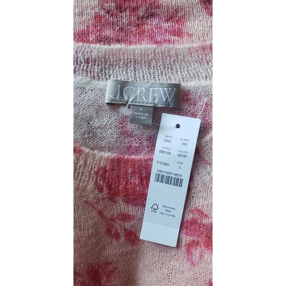 28. J.Crew Brushed wool crewneck sweater in rose garden - Picture 6 of 6